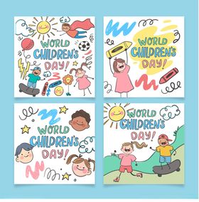 世界儿童日主题手绘插画