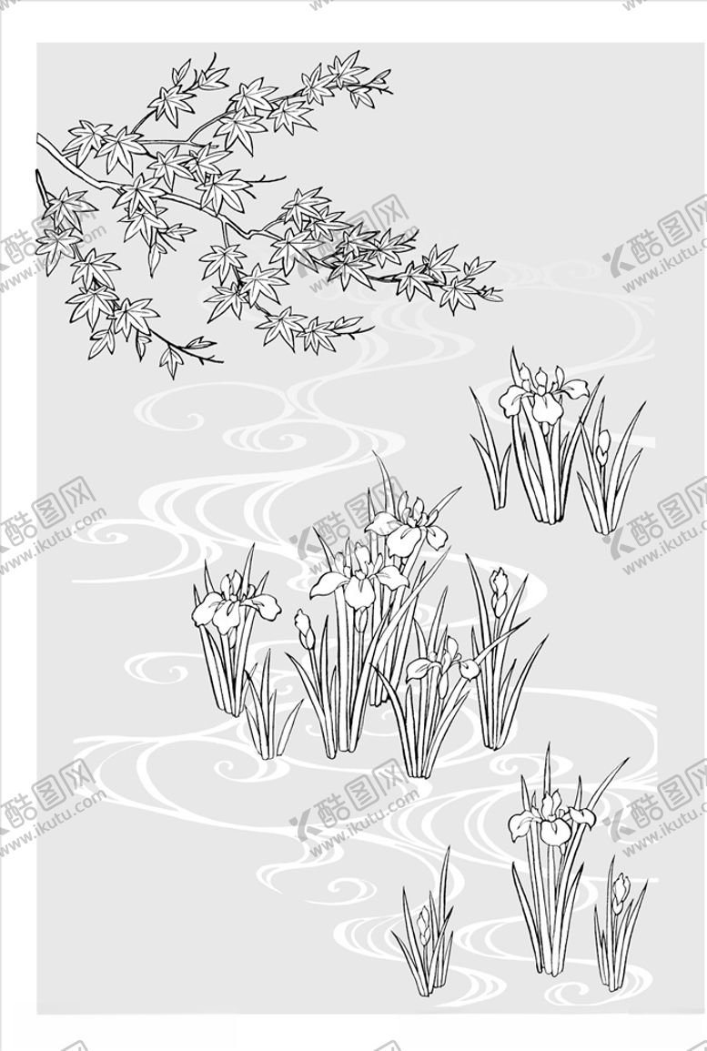 编号：24740710220632222161【酷图网】源文件下载-线描花朵