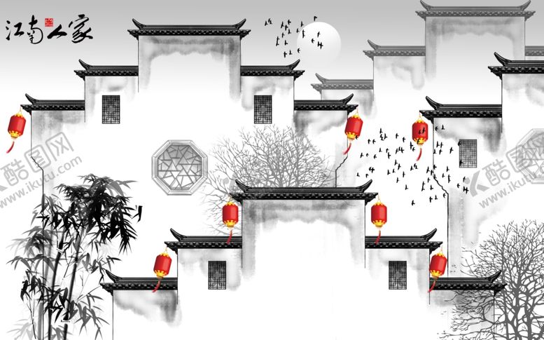 编号：47138907130654593482【酷图网】源文件下载-中式背景墙