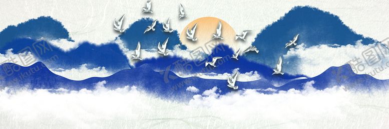 编号：12661610181753242949【酷图网】源文件下载-日出山头背景墙