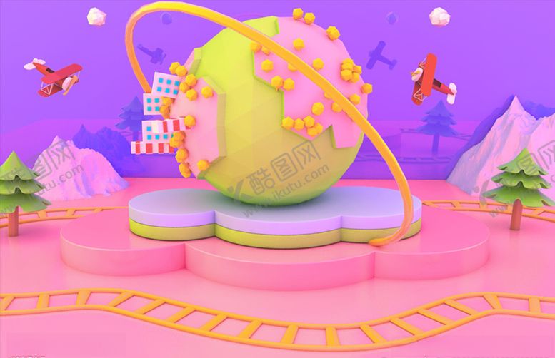 编号：75796209132127307119【酷图网】源文件下载-c4d模型psd格式电商展台