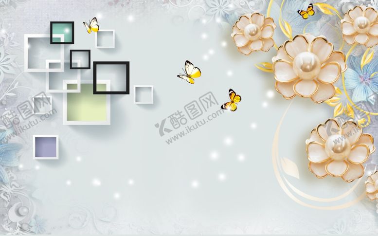 编号：45163009270255561338【酷图网】源文件下载-珠宝花沙发背景墙