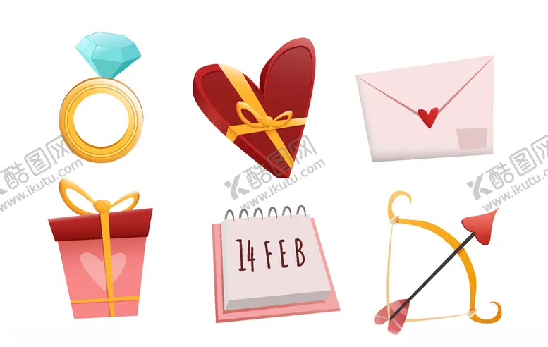 编号：17646309291401376253【酷图网】源文件下载-情人节元素