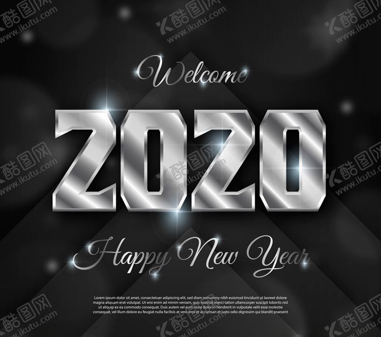 编号：97057406252215351091【酷图网】源文件下载-银色2020年新年艺术字