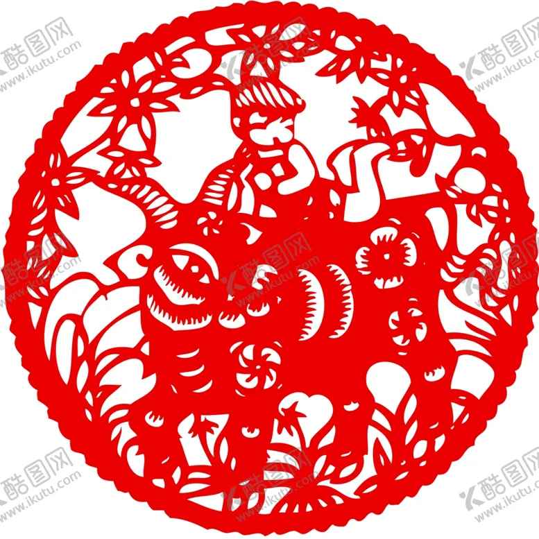 编号：50564103300000126012【酷图网】源文件下载-生肖牛剪纸