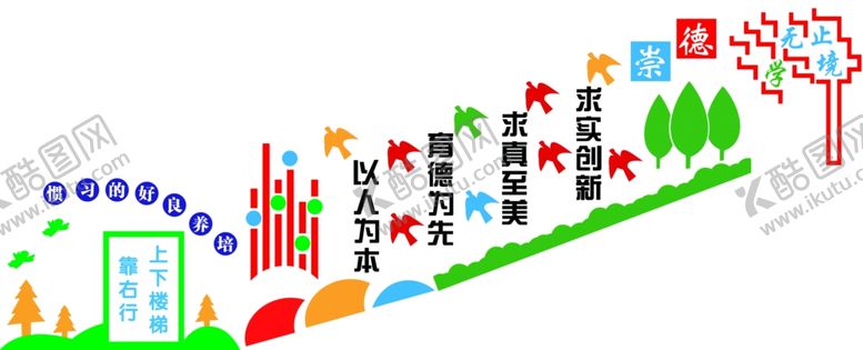 编号：59158904070353079717【酷图网】源文件下载-学校楼梯文化墙