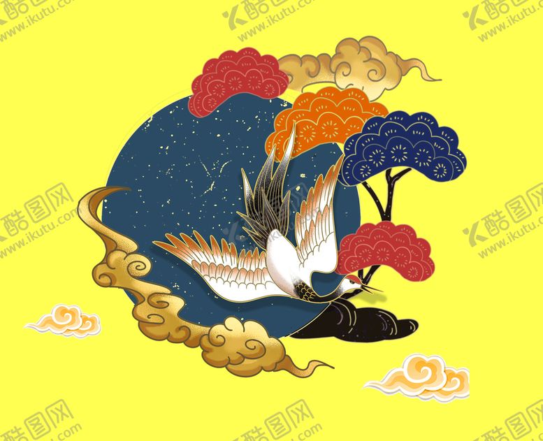 编号：18585510270337586287【酷图网】源文件下载-仙鹤素材