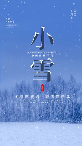 小雪海报冬季节气下花