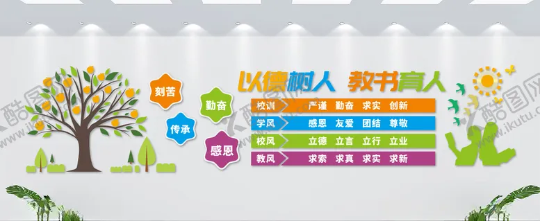 编号：93106604010833072524【酷图网】源文件下载-校园文化墙