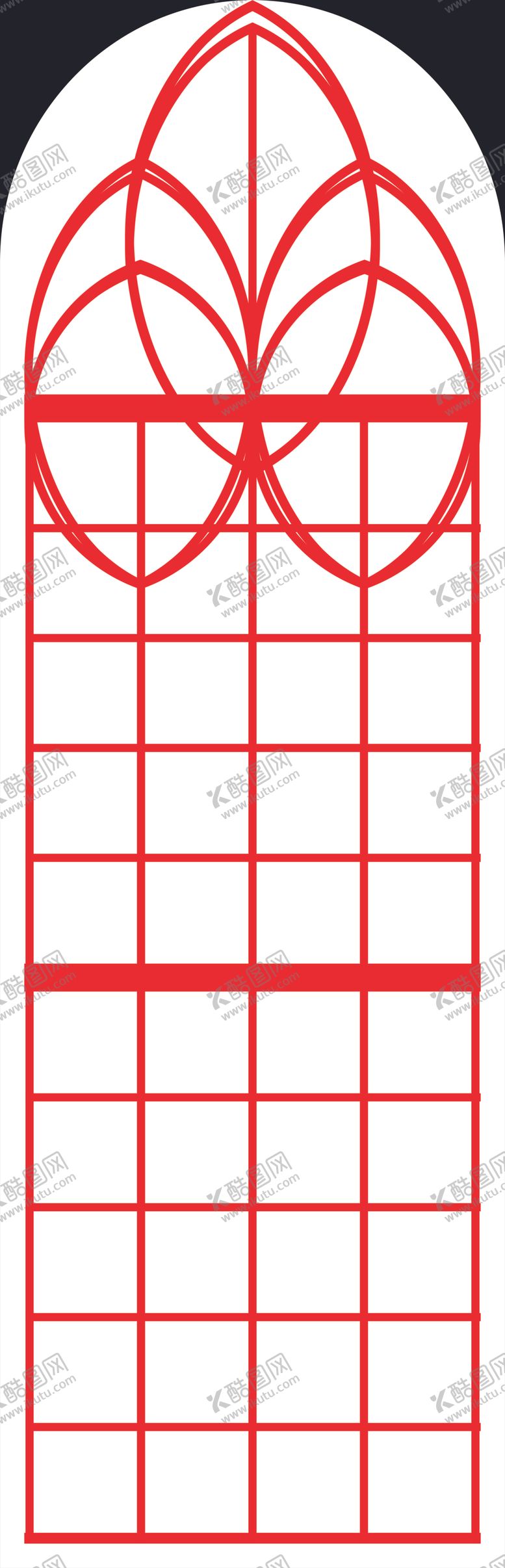 编号：73958904021333302082【酷图网】源文件下载-欧式复古雕花拱形窗设计图