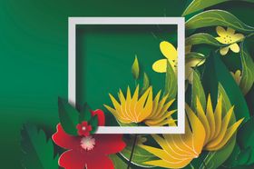 剪纸风格植物花卉背景