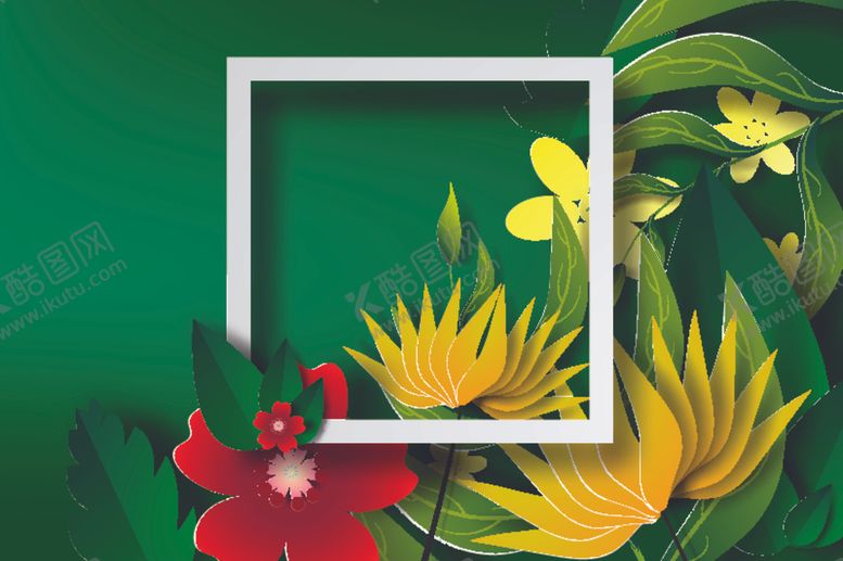 编号：86331610281814028943【酷图网】源文件下载-剪纸风格植物花卉背景