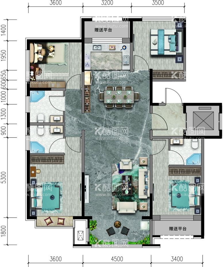 编号：73453212052023581320【酷图网】源文件下载-户型渲染