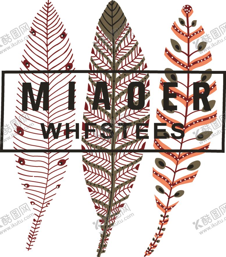 编号：11223906160517175629【酷图网】源文件下载-羽毛叶子T恤