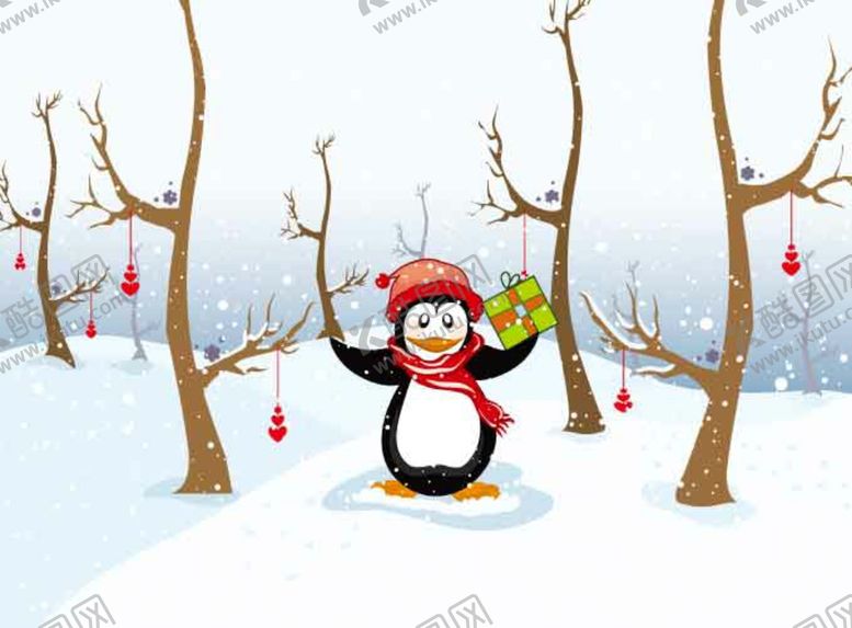 编号：57360909122244368123【酷图网】源文件下载-雪地企鹅卡通设计素材背景
