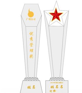奖杯透明五角星超透膜年