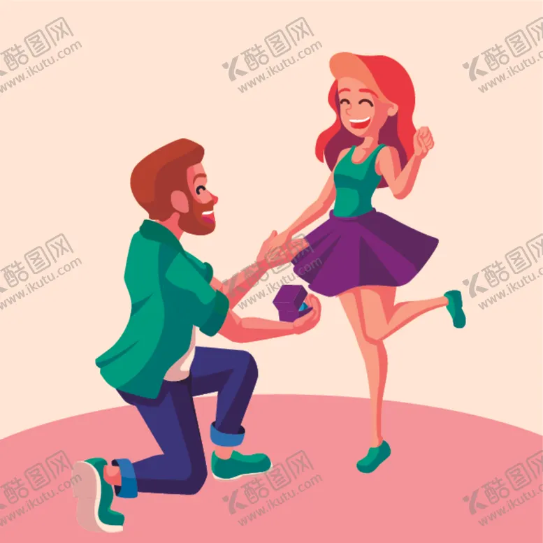 编号：51842806282057213026【酷图网】源文件下载-卡通人物求婚
