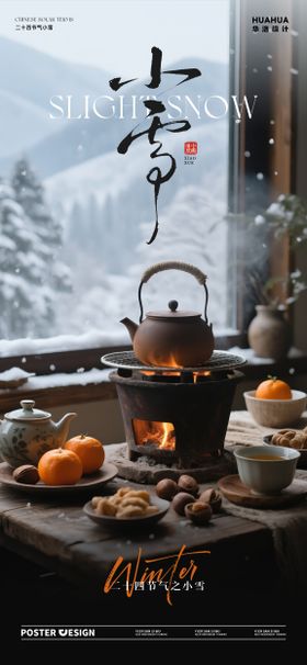 地产小雪插画海报