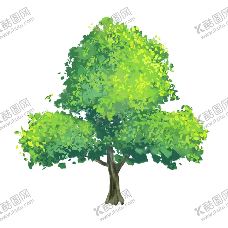编号：44462606252355051460【酷图网】源文件下载-大树插画绿色夏季清新海报素材