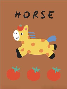 奔跑的斑点小马与番茄