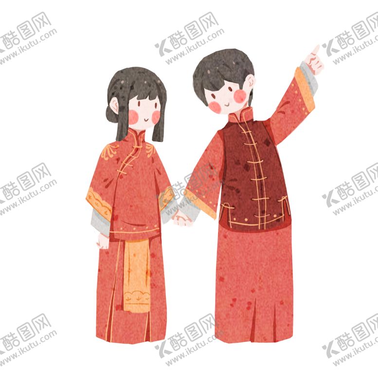 编号：73092505041414314448【酷图网】源文件下载-卡通新郎新娘PNG免扣素材