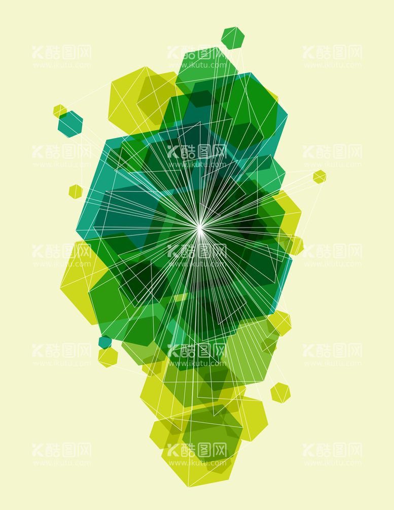 编号：92097011181039399259【酷图网】源文件下载-绿色几何六边形结构纹理背景图