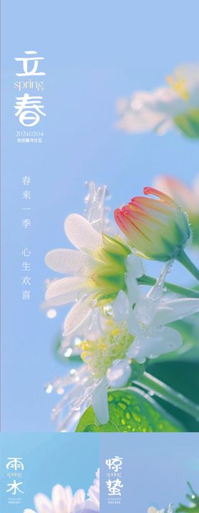 立春雨水惊蛰春分节气海报