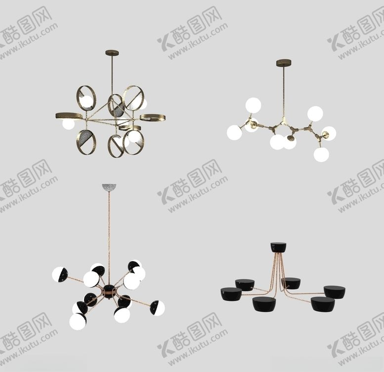 编号：27160410231913217413【酷图网】源文件下载-奢华金属吊灯3d模型