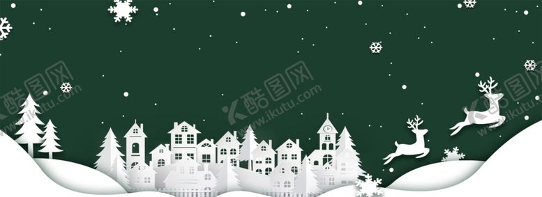 编号：46387810100622376620【酷图网】源文件下载-圣诞绿色剪纸背景banner