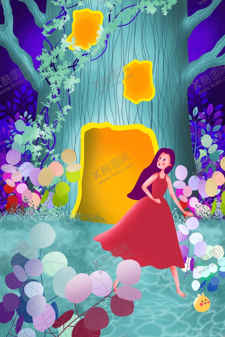 编号：23594104270903142357【酷图网】源文件下载-唯美插画探险少女