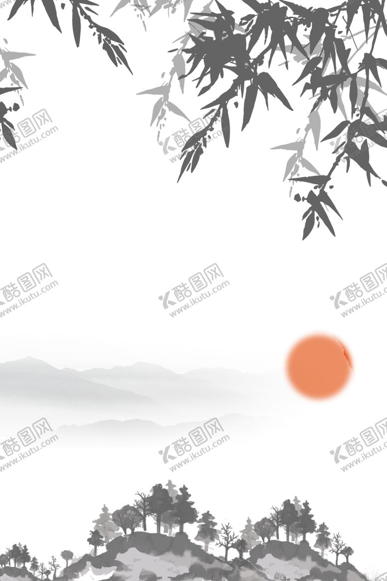 编号：12746210052132568220【酷图网】源文件下载-水墨装饰画