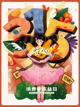 诚信315展架促销消费者权益日背景