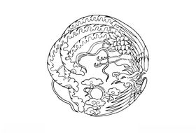 中国古典花纹凤团样