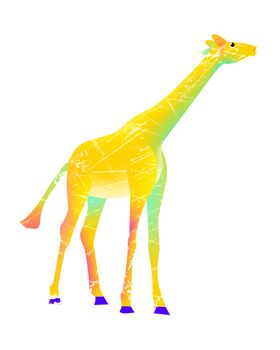 卡通长颈鹿墙画幼儿园少儿手绘