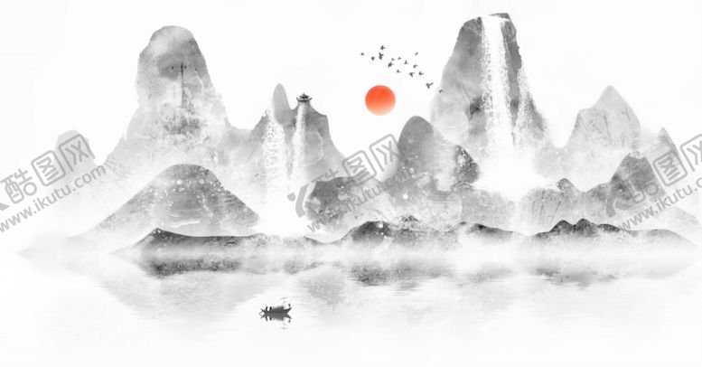 编号：60707002122232405444【酷图网】源文件下载-水墨山水画