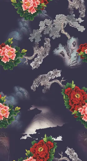 小碎花数码印扎染水彩