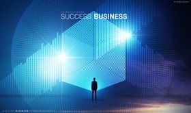 创意大气科技感光线网络数据