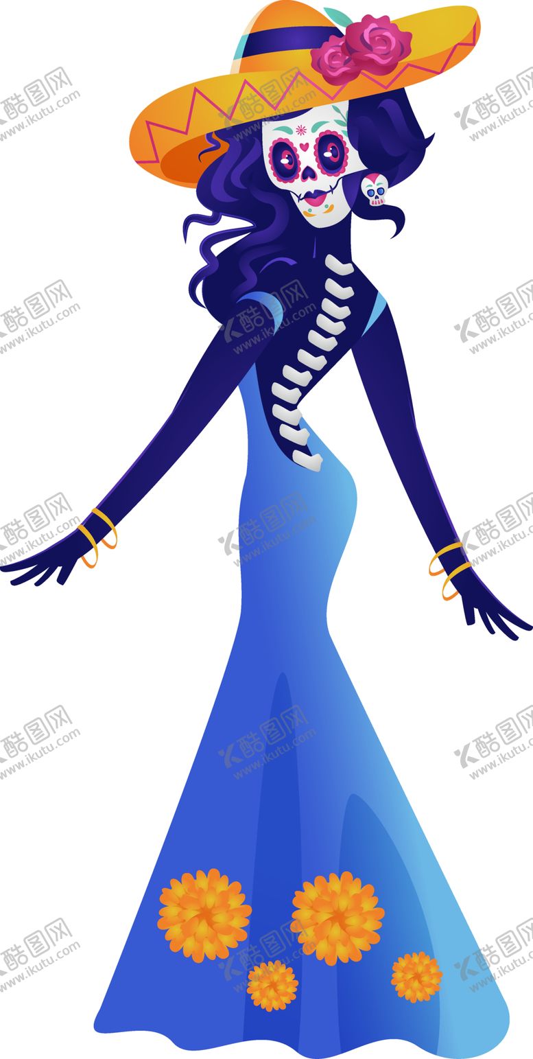 编号：78993502160051271222【酷图网】源文件下载-彩色骷髅高清图片