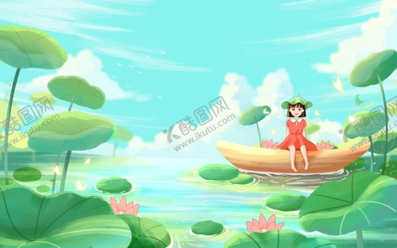 编号：75714201260647437648【酷图网】源文件下载-大暑荷花背景
