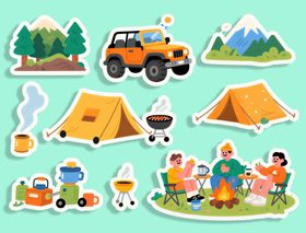 户外露营插图