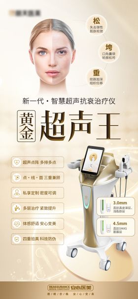 医美整形三宫格模特超声王仪器抗衰