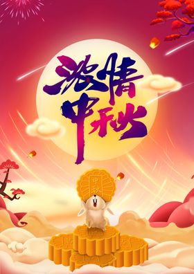 中秋节日海报展板促销广告