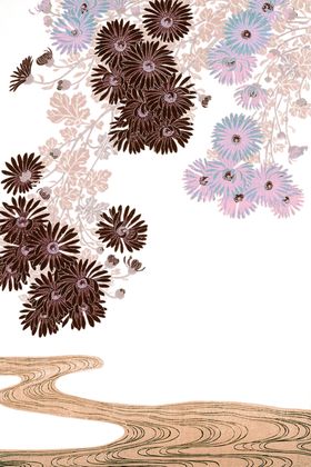 菊花漫画插画免抠国风