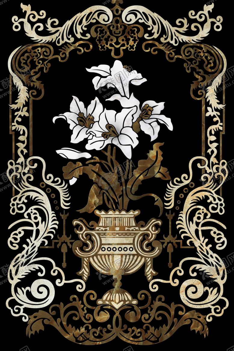 编号：66276709220703043376【酷图网】源文件下载-百年好合欧式花纹