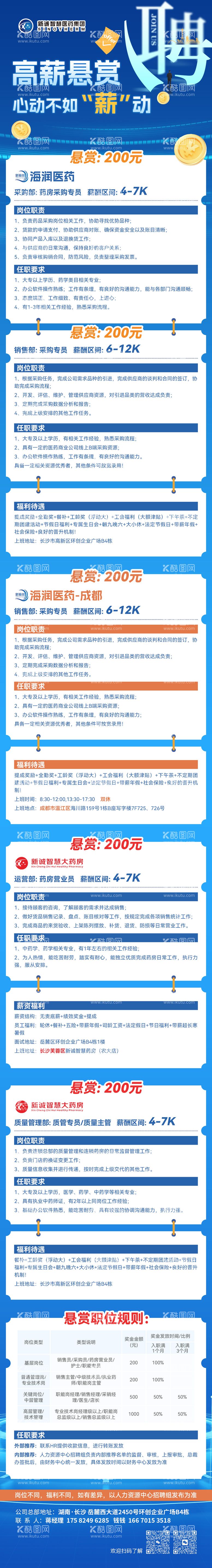 编号：24086612040120385114【酷图网】源文件下载-药房招聘长图