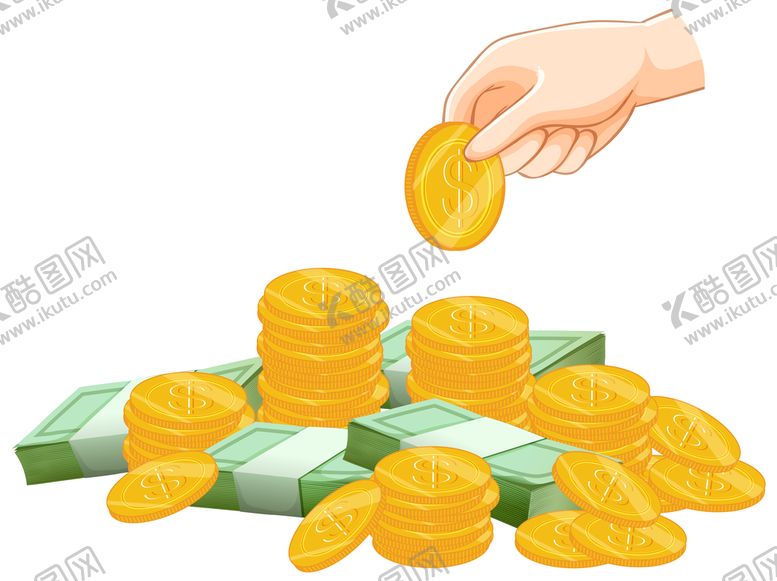 编号：57665911040848107163【酷图网】源文件下载-矢量卡通钱金币