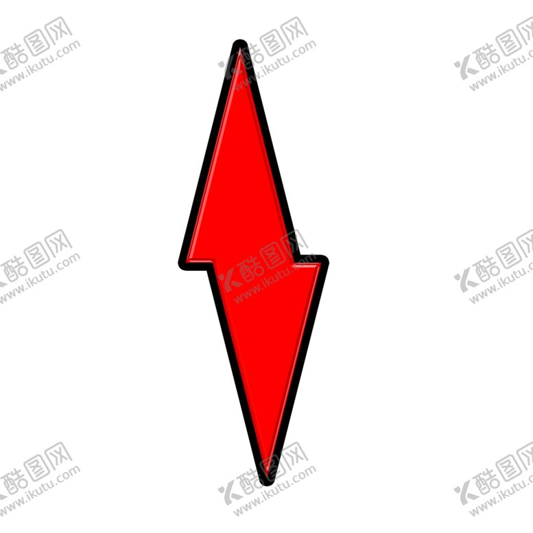 编号：75561310041546082901【酷图网】源文件下载-黑色描边红色塑料闪电图标