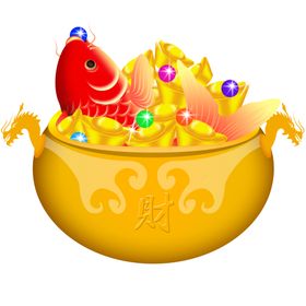 卡通聚宝盆PNG免扣素材
