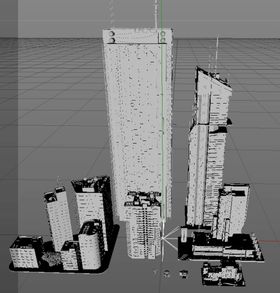 C4D模型建筑车辆树林