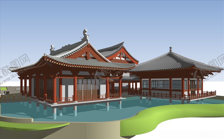 编号：46045509291405529136【酷图网】源文件下载-宋代古建筑精细模型